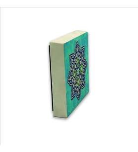 İran Geometrik Çini Desen Baskılı Doğaltaş  Magnet(KD-051)Buzdolabı Süsü