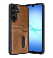 Mey İthalat® Samsung Galaxy A57 5G Sara Kartvizitli Deri Kılıf - Taba