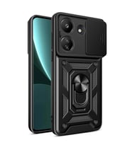 Durukar® Redmi 13C Kılıf Pars Lens Yüzüklü Silikon - Siyah