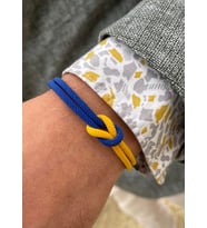 Gümüş Kazaziye Taraftar Bilekliği Sarı Lacivert Fener Bahçe Spor Renkleri : Sarı-Lacivert - 20 cm
