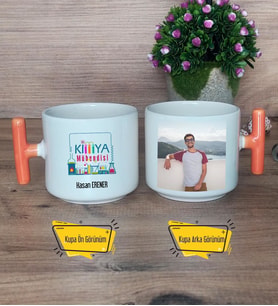Kimya Mühendisi Kupa Bardak Fotoğraflı T Turuncu Kulplu Mühendisler Günü Hediyesi