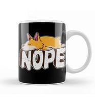 Corgi Nope Sleeping Dog Kupa Bardak Porselen