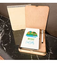 Peyzaj Ahşap Kutulu Defter Kalem Set