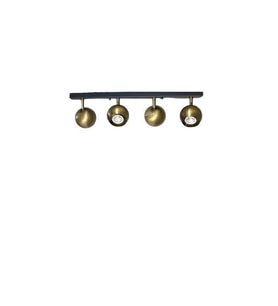 Rsylight Metal Modern 4 Lü Eskitme Kaplama  Masa Üstü Siyah Led Spot 180 Derece Hareketli Avize Günışığı Ampullü