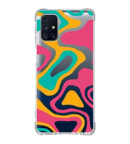 Samsung Galaxy M31s  Köşe Korumalı Antişok Kapak Renkli Desen Tasarımlı Şeffaf Silikon Kılıf