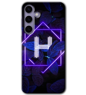 Galaxy S24 Plus Kılıf HD Desen Baskılı Kılıf - Dark Neon Yaprak H Harfi