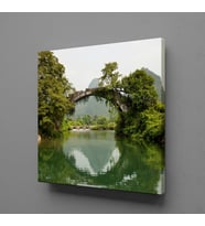 DOĞANIN İÇİNDEKİ KÖPRÜ KANVAS TABLO 160x160cm