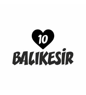 Kalpli 10 Balıkesir Araba Sticker siyah 20x15 CM (Siyah)