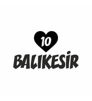 Kalpli 10 Balıkesir Araba Sticker siyah 20x15 CM (Siyah)