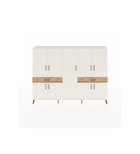 Arges Dolap 12 Raflı 2 Çekmeceli 8 Kapaklı 220x30x163 Aytaşı-Aytaşı/Çam