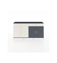 Arges Konsol Tek Raflı 6 Çekmeceli 2 Kapaklı 176x30x99 Antrasit-Antrasit/Aytaşı