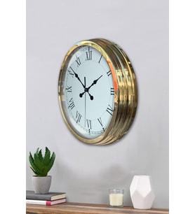 Gold Şık 40 Cm Metal Roma Rakamlı Duvar Saati (Standart)