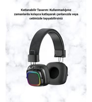 RGB Işıklı Katlanabilir Bluetooth 5.3 Kulak Üstü Kulaklık
