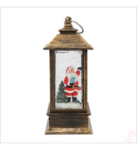Uçuşan Simli,12,5cm x 5cm Led Işıklı Fener Küre - Noel Baba (STD)