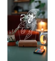 Özel Tasarım 3D Kılıç Ve Kalkanlı Viking 16 Renk Dekoratif Led Lamba