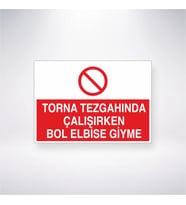 Torna Tezgahında Çalışırken Bol Elbise Giyme 21x28 Arkası Yapışkanlı Levha