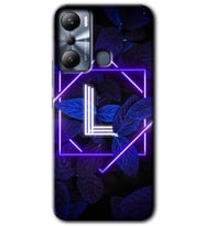 İnfinix Hot 20i Kılıf HD Desen Baskılı Kılıf - Dark Neon Yaprak L Harfi