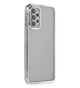 Northcity Samsung Galaxy A23 4G Uyumlu Kılıf Lensli Silikon - Gümüş