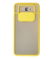 Durukar® Samsung Galaxy J7 Prime Kılıf Palm Buzlu Kamera Sürgülü Silikon - Sarı
