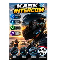 Bluetooth 5.3 Kask Intercom Kulaklık – IPX6 Suya Dayanıklı, Otomatik Çağrı Cevaplama