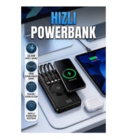 22.5W Hızlı Şarj Destekli 15W Kablosuz Şarjlı Akıllı Koruma Sistemli Powerbank