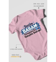 Babaya Özel Kısa Kollu Bebek Body %100 Pamuk