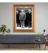 Altın Varaklı Çerçeveli Paspartulu Atatürk Tablo DC1010 (Gold)