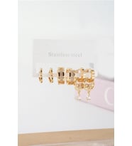 Kadın Vip Seri Baget Zirkon Taşlı Klipsli 6'lı Set Küpe