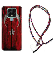 Tecno Camon 16 18P Pova Kılıf Boyun Asklı Rasta Silikon Şanlı Türk Bayrağı 2 1317