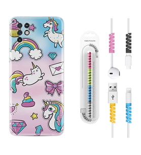 INFINIX Note 11 Pro Note 10 Hot 9 Play Kılıf Kablo Koruma Spiral Silikon Unicorn Mektup 1800