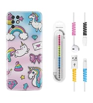 INFINIX Note 11 Pro Note 10 Hot 9 Play Kılıf Kablo Koruma Spiral Silikon Unicorn Mektup 1800