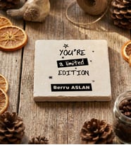 Kişiye Özel You Are a Limited Edition Bardak Altlığı Doğum Günü Hediyesi (Krem)