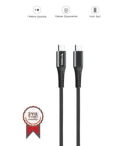 Şarj Kablosu Type-C to Type-C 3.0A Data Kablo AP210 Siyah (Beyaz)