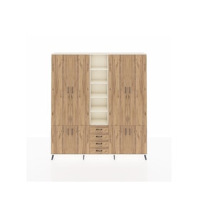 Arges Gardrop 17 Raflı 4 Çekmeceli 8 Kapaklı 220x30x243 Aytaşı-Çam