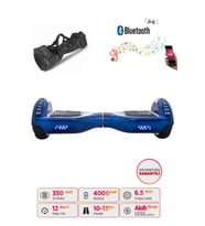 Citymate Elektrikli Kaykay Hoverboard Full Ledli Bluetooth Hoparlörlü 6.5 Inch Çanta Hediyeli Mavi