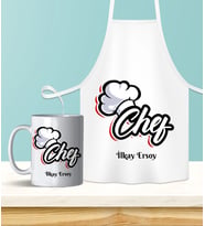 Kişiye Özel En İyi Chef- Aşçı Mutfak Önlüğü & Kupa Seti