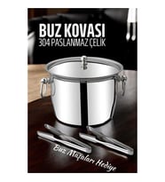 ModaCar Buz Kovası 304 Paslanmaz Çelik ve Buz Maşası Seti Buz Termosu