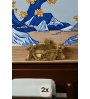 Şık Altın Renkli Küllük ve Kül Tablası Seti, 2'li Paket