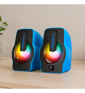 USB RGB Işıklı 1+1 6W Multimedya Hoparlör Seti
