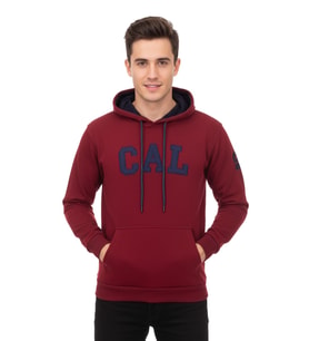 Erkek Bordo Kapüşonlu Sweatshirt Cal BGL-ST02286