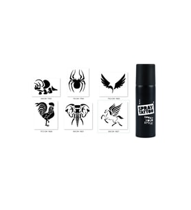 Dinazor Horoz Spray Tattoo Geçici Sprey Dövme Seti
