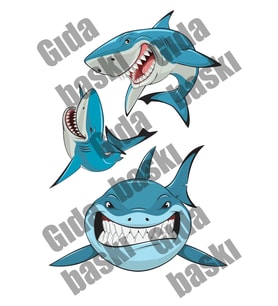 Yenilebilir Şeker Kağıt Köpek Balığı Sharks Temalı Pasta Süsleme