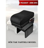 peugeot 20082015 kol dayama Lüks Yastıklı Siyah geniş model Deri