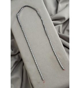 Hematit Doğal Taş Parlak Füme Silindir Kesim 3x5mm Dizi [AA]