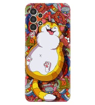 Samsung Galaxy M14 Kılıf Silikon Desen Özel Seri Tombul Kedi 1739