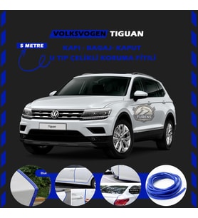 Volksvogen Tiguan Oto Araç Kapı Koruma Fitili 5metre Parlak Mavi Renk