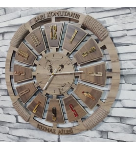 Lavinta54 Dekoratif Ahşap Duvar Saati
