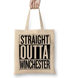 Straight Outta Winchester Supernatural Bez Çanta Uzun Saplı