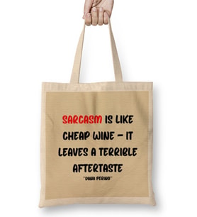 Sarcasm Funny Sayings QuoteVFover Gift For Women And Men - Vintage Retro Rainbow Style Bez Çanta Uzun Saplı