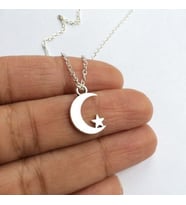 Gökdeniz 925 Ay Yıldız Model 925 Ayar Gümüş Unisex Kolye